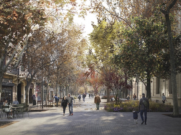 El 18 de noviembre se implantan los cambios de movilidad en los cuatro nuevos ejes verdes y plazas de L’Eixample